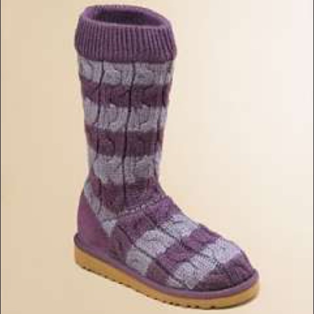 LIMITED EDITION knit purple striped ugg boots